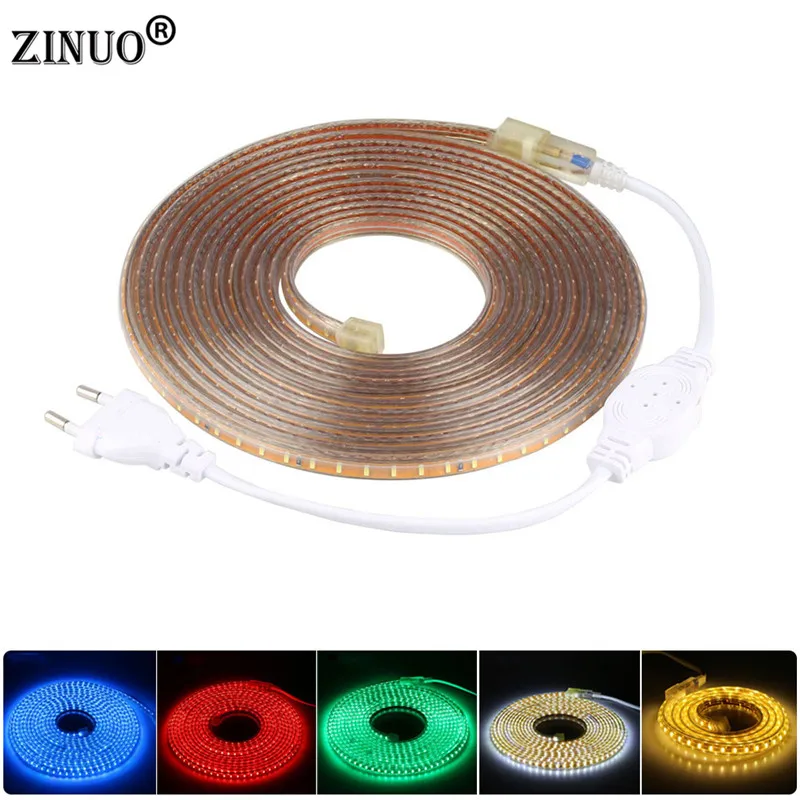 ZINUO 20 м светодиодный светильник SMD3014 IP65 AC220V гибкая лента Светодиодная лента белый/теплый белый/красный/синий/зеленый светодиодный светильник