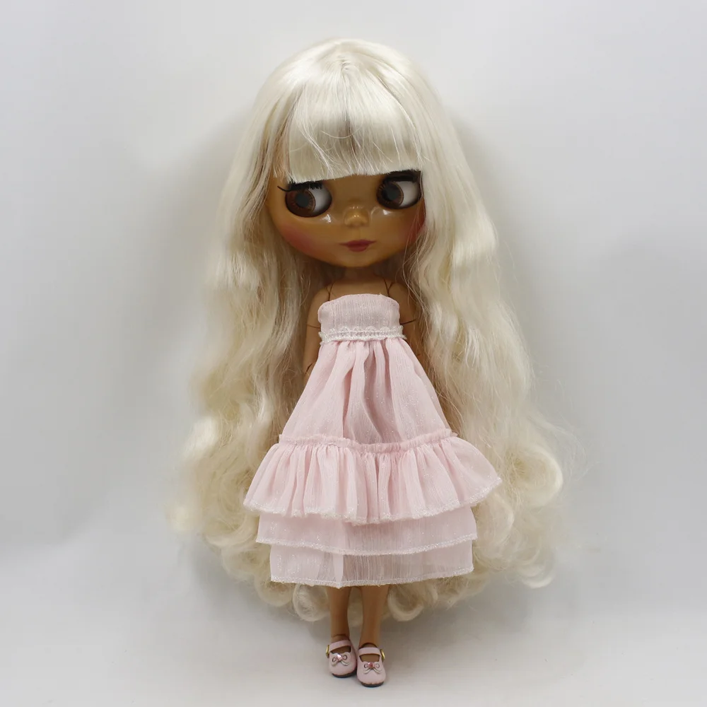 Ледяной DBS Blyth 1/6 bjd из черной кожи милые молодежные короткие кудрявые волосы