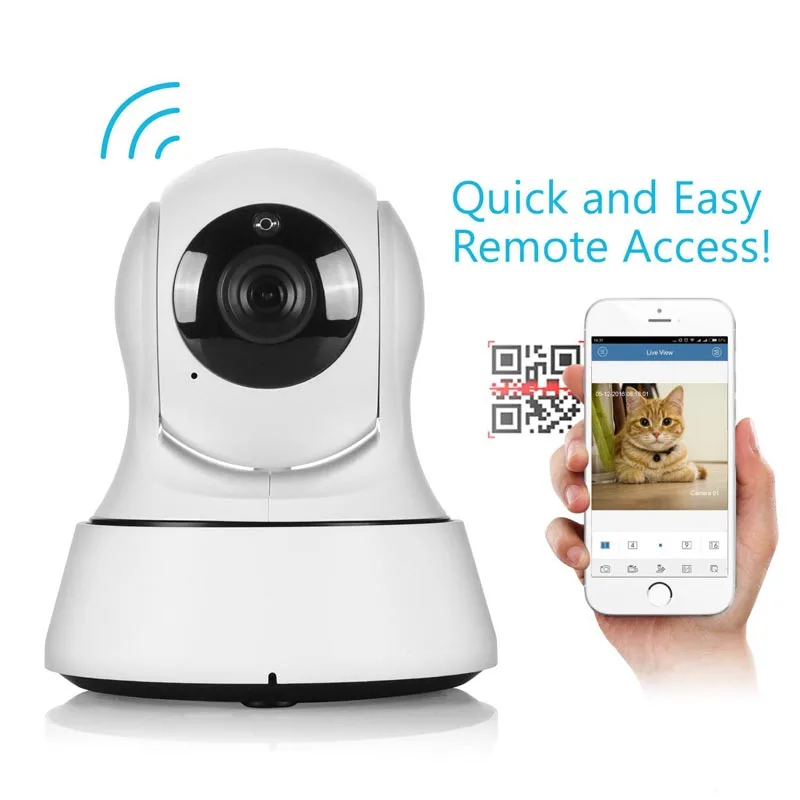 Домашняя беспроводная мини IP камера наблюдения Wifi 720P ночное видение CCTV детский