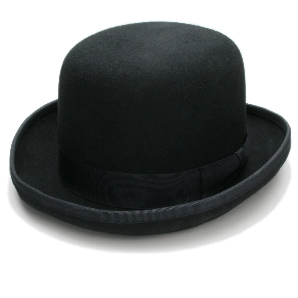 Round Black M 57cm LUCKYLIANJI винтажный стимпанк Викторианский стиль официальный топ из шерсти Войлок волшебник Федора Mad Hatter президент Шерлок Холмс шляпа - Цвет: Round Black M 57cm