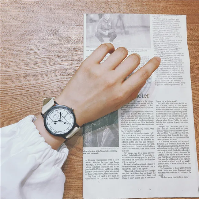 white Новинка, математический дисплей, женские и мужские модные часы, студенческий стиль, колледж, мягкая кожа, кварцевые часы, пара, часы для влюбленных - Цвет: white