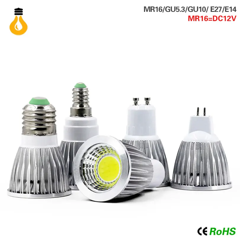 1 шт./лот светильник точечной подсветки регулируемый GU10 85-265 V 9 W 12 15 COB светодиодный