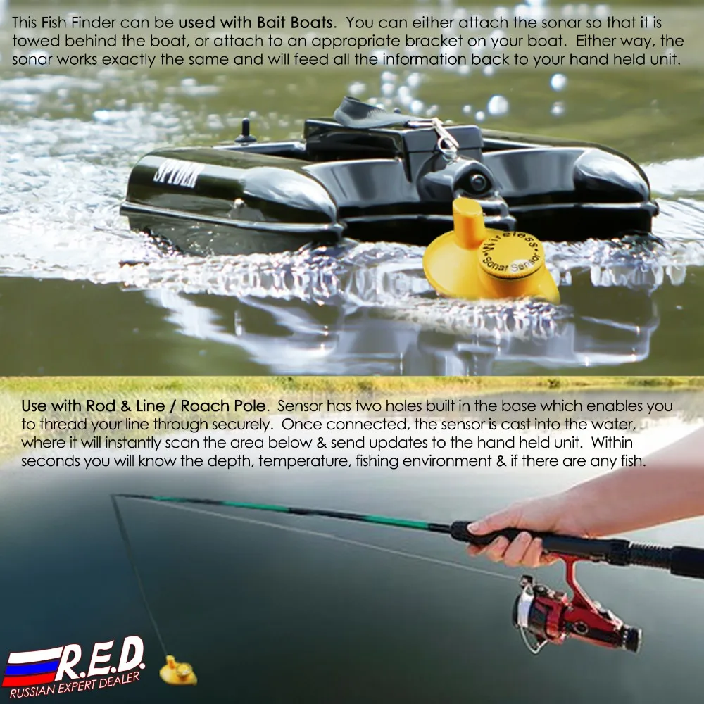 lucky FFCW1108-1 эхолот Русская версия беспроводного эхолота эхолот беспроводной для рыбалки дальность беспроводной связи 120 м глубина сканирования 40 м инструкция на Русском языке по России от 2 дней
