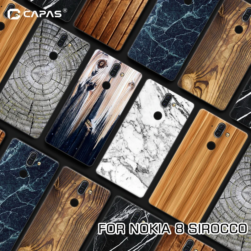 Мягкий силиконовый чехол для телефона Nokia8 Sirocco с изображением деревянного камня