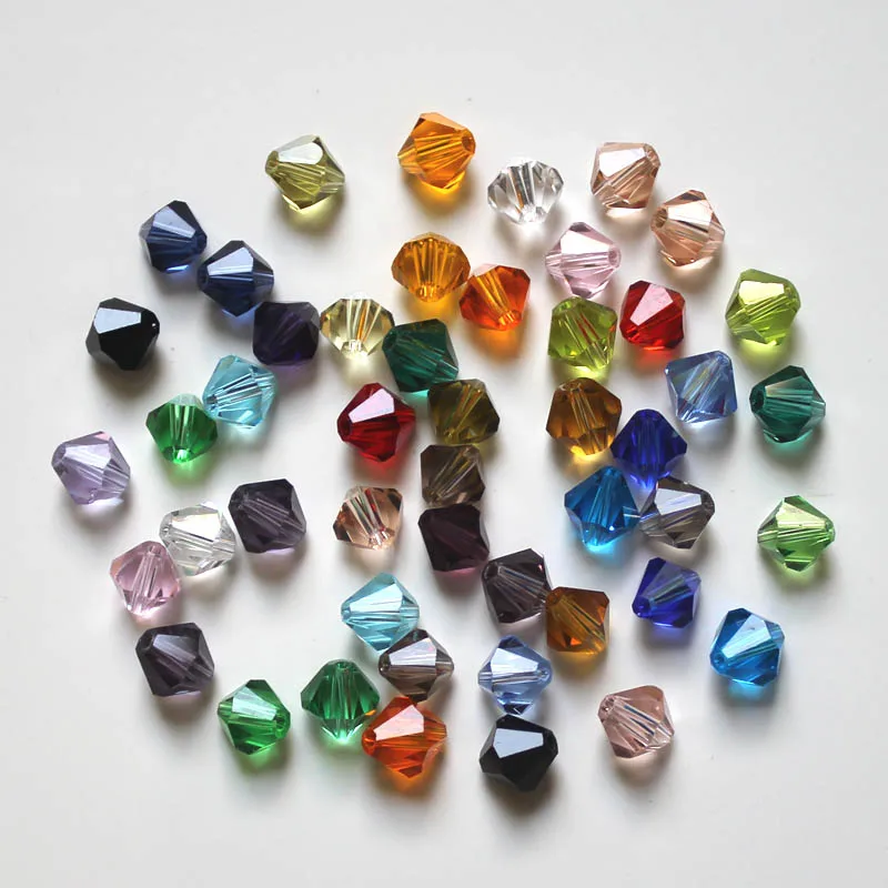 

100pcs 6mm AAA Shining Loose Bicone Glass Bead Charms Spacer Crystal Craft Beads DIY Bracelet Making Accessories