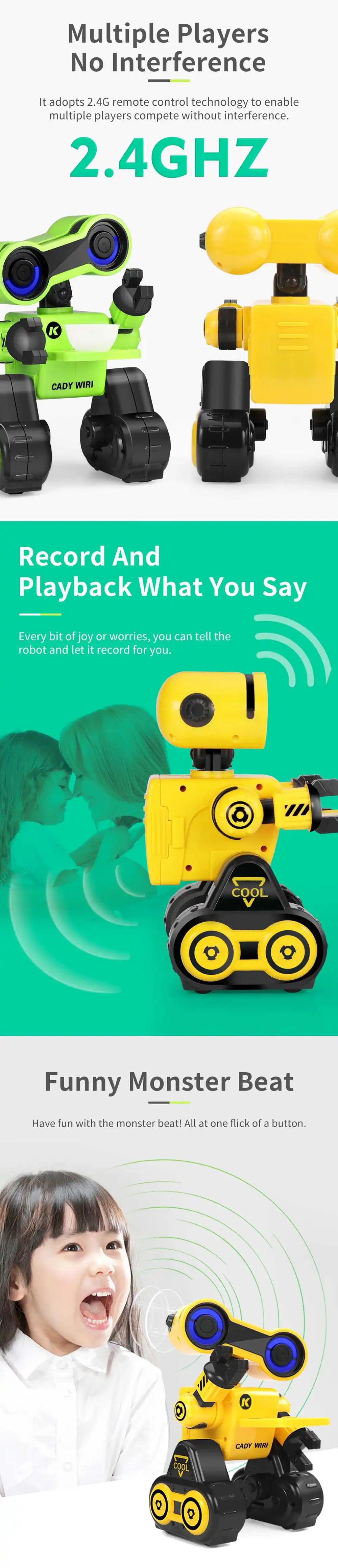 JJRC R13 CADY WIRI умный радиоуправляемый робот программируемый forTouch управление записью голосовых сообщений Поющая Танцующая игрушка в подарок для детей игрушки