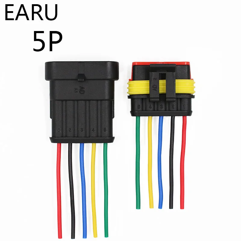 1 комплект AMP 1 P 2 P 3 P 4 P 5 P 6 P водонепроницаемый Электрический автоматический разъем штекер с провод для автомобильного мотоцикла