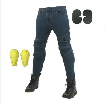 

Classic Motorcycle Jeans Drop Resistance Slim Denim Cycling Racing Pantalon Motocross Off-road Hockey With Protector