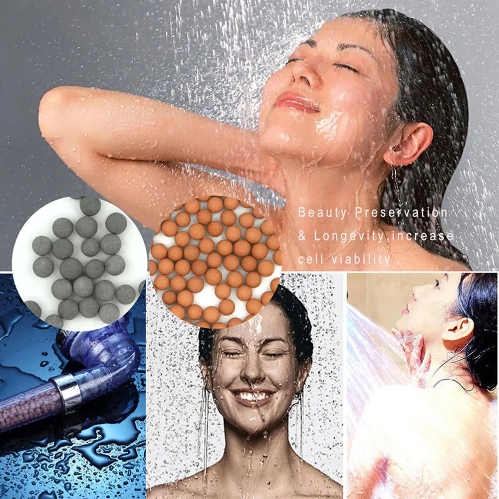 

2019 New Shower Head High Pressure Water Saving Healthy Negative Ion Filter Balls Beads Bathroom Accessories chuveiro polones