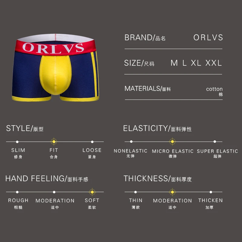 ORLVS брендовые сетчатые боксеры сексуальное белье мужские трусы с низкой талией