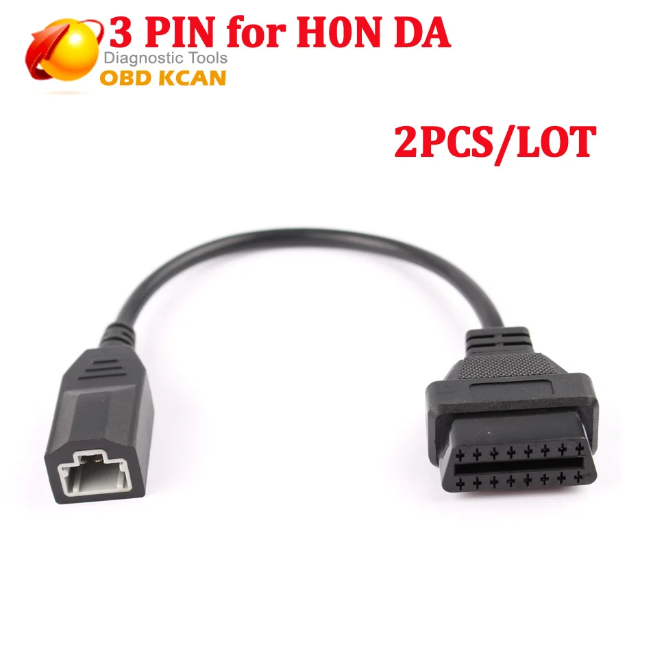 2 шт./лот для Hon da 3 pin типа папа To obd obd2 16pin адаптер OBD II OBDII Для Хо нет данных 3pin до 16
