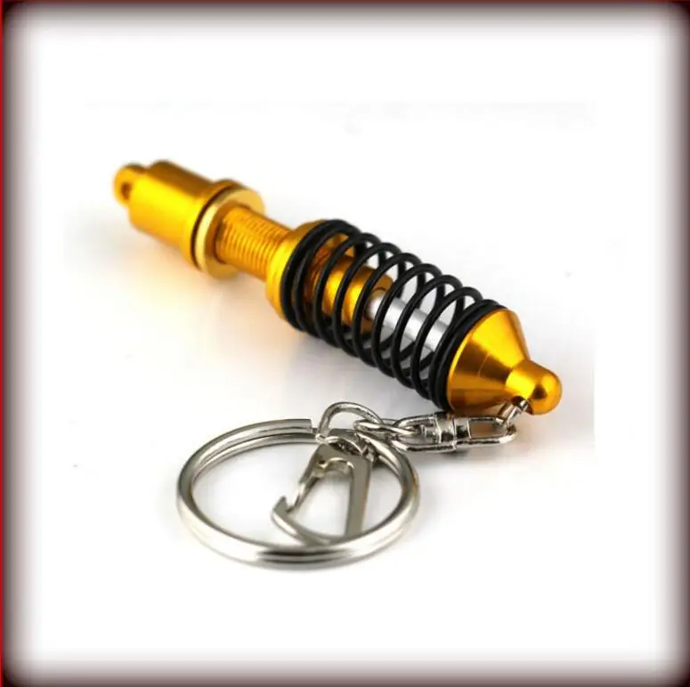 Universal Adjustable Alloy men Car Interior Suspension Keychain Coilover Spring Tuning Part Shock Absorber Keyring Gift | Украшения и