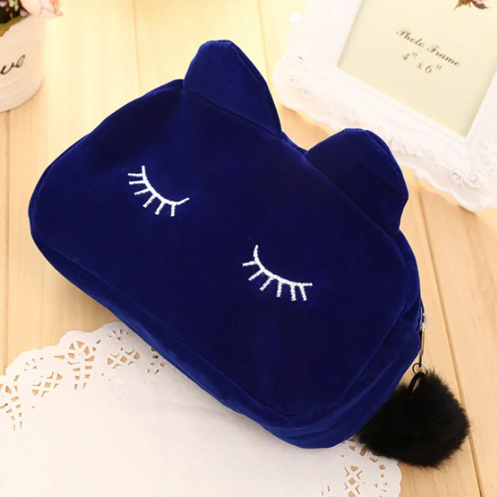Aelicy маленькая косметичка для макияжа для женщин Kawaii чехол с кошкой Pencile чехол косметичка для женщин косметичка с блестками