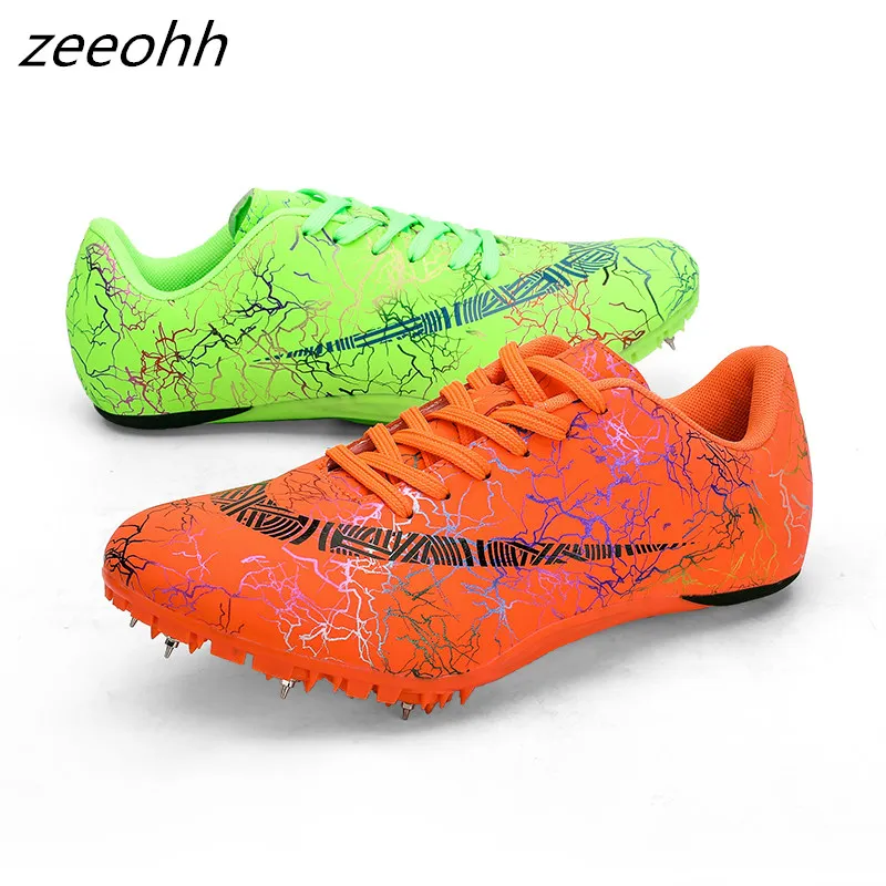two-tone Zeeohh/Лидер продаж; спортивная обувь для мужчин и женщин; дышащая обувь для бега с шипами; удобная спортивная обувь; кроссовки с шипами для мужчин - Цвет: two-tone