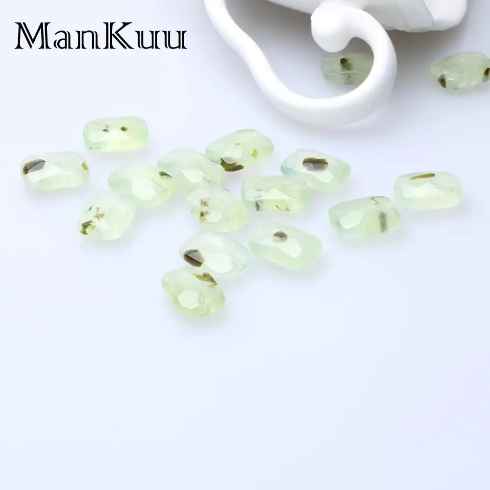ManKuu 10*14 мм Прямоугольный натуральный виноградный камень класса AA бледно зеленый