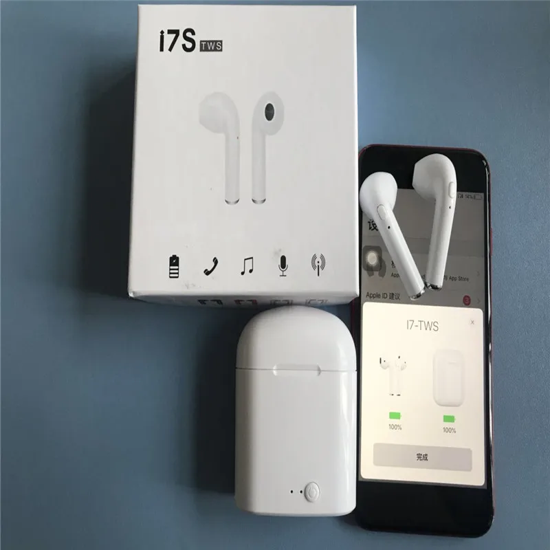 Беспроводные bluetooth наушник I7 i7s TWS спортивные наушники гарнитура с микрофоном для