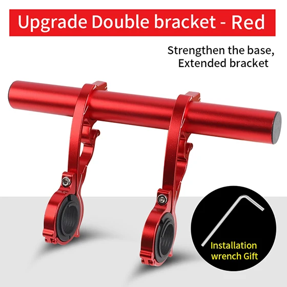Red-Double WEST BIKING, 10 см, 20 см, сплав, велосипедный руль, расширенный кронштейн, светильник, крепление для велосипеда, компьютера, держатель лампы, руль, удлинитель - Цвет: Red-Double
