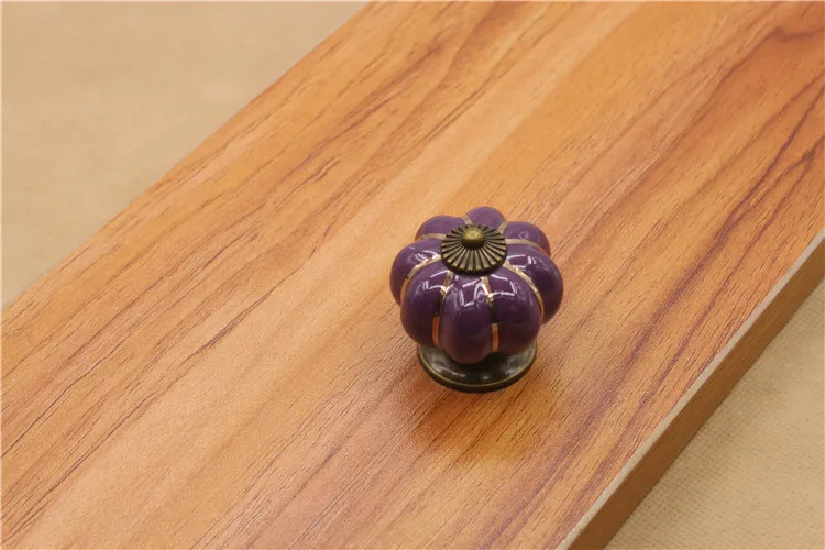 KAK Ceramic Drawer Knobs 40mm Cabinet Pulls Kitchen Handles Cartoon Pumpkin Furniture Handle for Kids Room Furniture Hardware