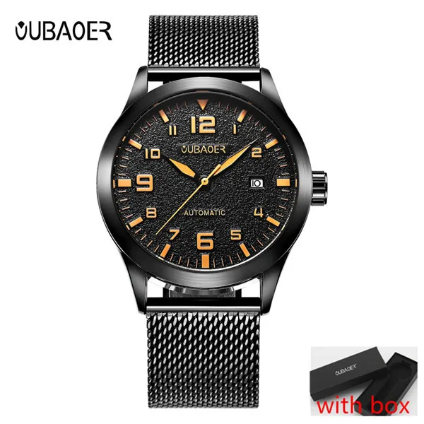 Black Black1 BOX Мужские часы от ведущего бренда, Роскошные автоматические часы, мужские водонепроницаемые спортивные часы с датой, стальные Мужские механические наручные часы, мужские часы - Цвет: Black Black1 BOX