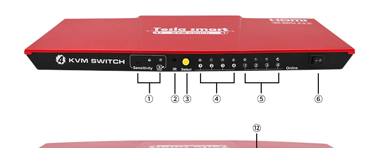 Tesla Smart HDMI 4 K Ultra HD 4 Input 1 Output HDMI KVM Switch KVM переключатель 3840x2160@ 60 Гц 4:4:4 поддерживает USB 2,0 устройство управления до 4 компьютеров