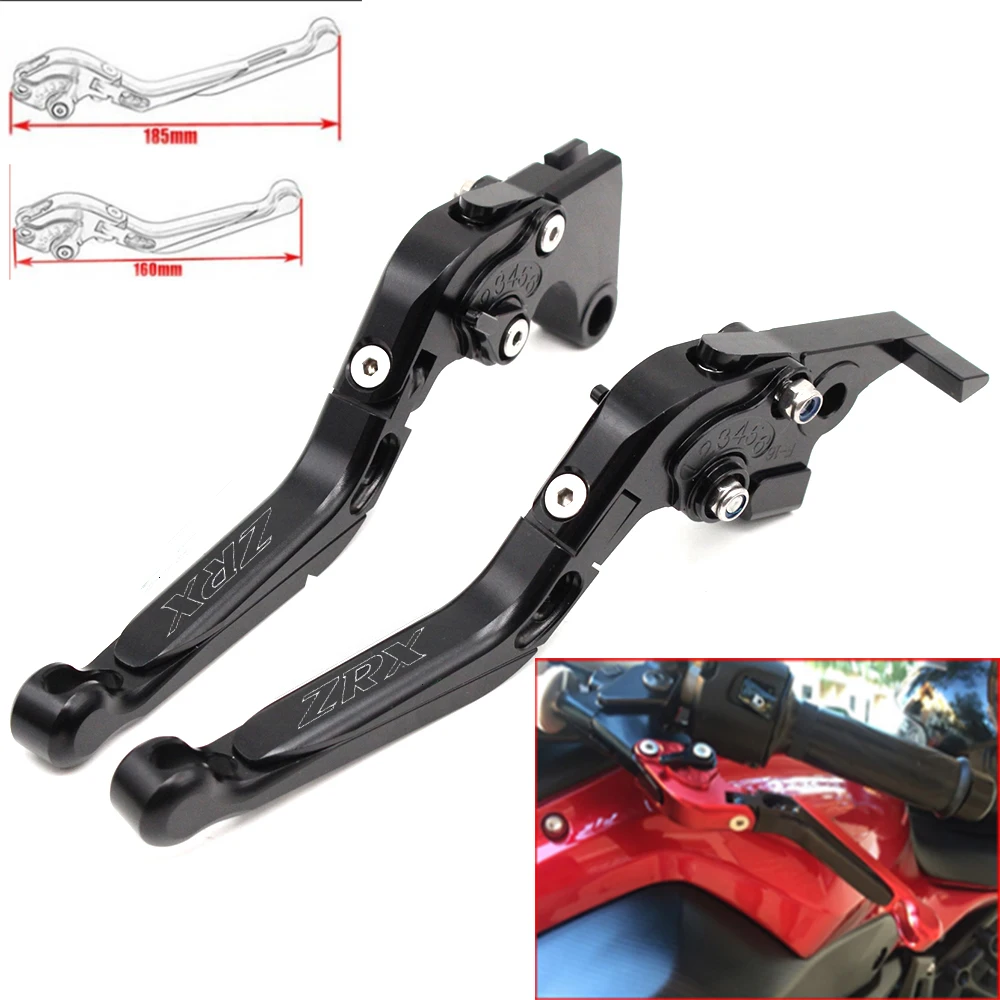 

Motorcycle CNC Adjustable Foldable brake Clutch Levers for Kawasaki ZRX1100 / ZRX1200 1999 2000 2001-2006 2007 with Logo(ZRX)