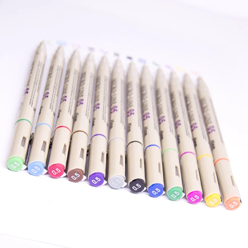 Набор микро фломастеров для рисования 12 цветов|felt tip pen|anime penpens for school |