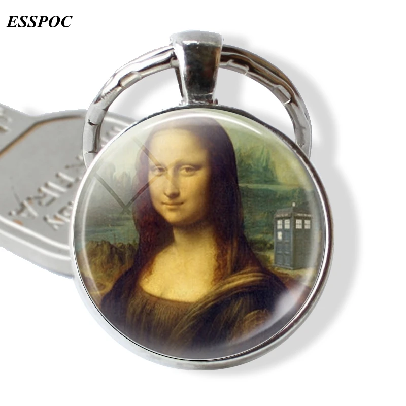 Брелок с надписью Da Vinci Последняя Супер Мона Лиза стеклянный кабошон цепочка для