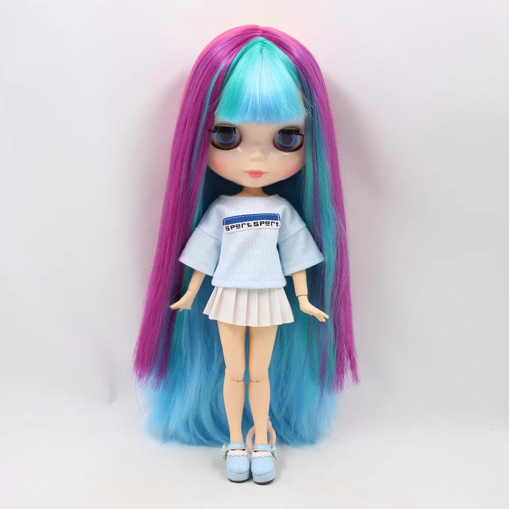 Кукла ICY DBS Blyth 1/6 bjd прямые цветные волосы разноцветные для суставов тела