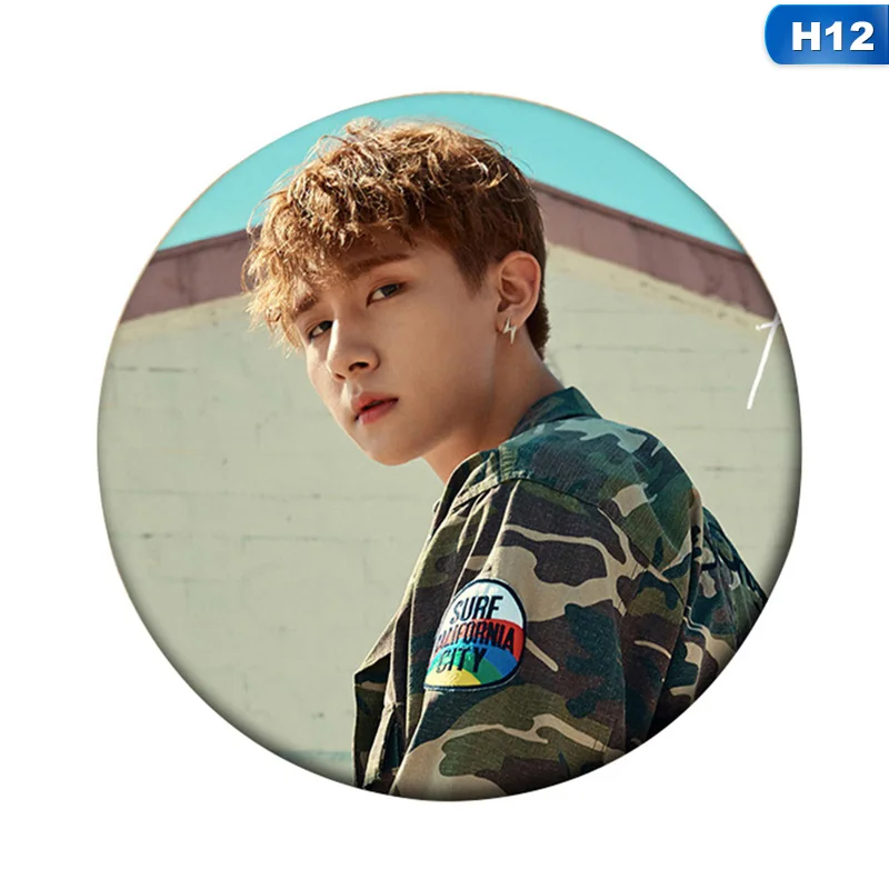 Корейский MONSTA X альбом 1st Shinee Forever 58 мм круглый значок булавки и броши для одежды шляпа рюкзак - Окраска металла: 12