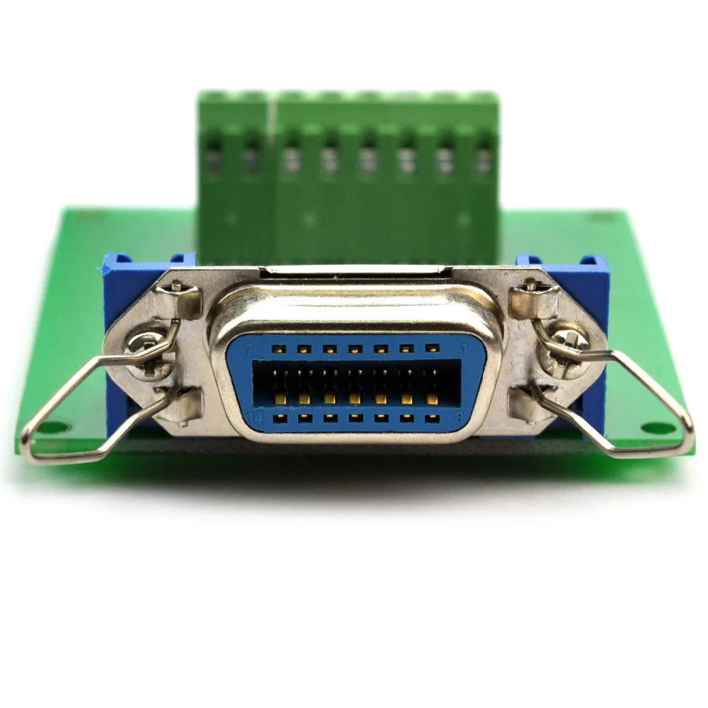 

14-Pin 0.085" Centronics Female Ribbon Connector Breakout Board.