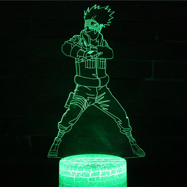Тёплый белый Новинка 2019Hokage Наруто фигурка Usb 3d светодиодный ночной Светильник Gaara сенсорный датчик декоративный светильник s для мальчиков подарок для детей настольная лампа Kakashi - Испускаемый цвет: Тёплый белый