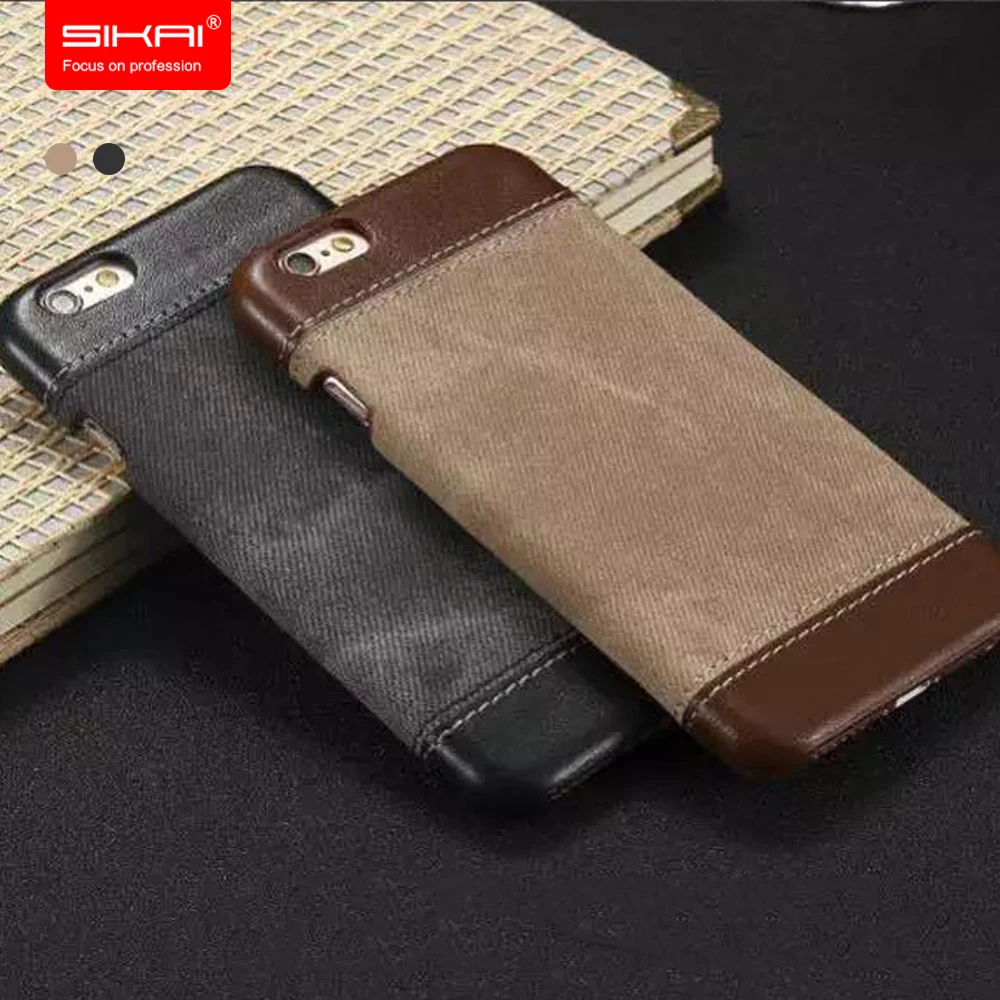 Для Iphone 6 Plus s plus Телефон Случаях Ковбой Denim джинсы Холст Кожаный Чехол для iPhone