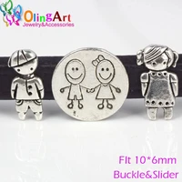 oingart 179mm silver color retro style fashion jewelry clasps round belt buckle girl for flat leather cord bracelet