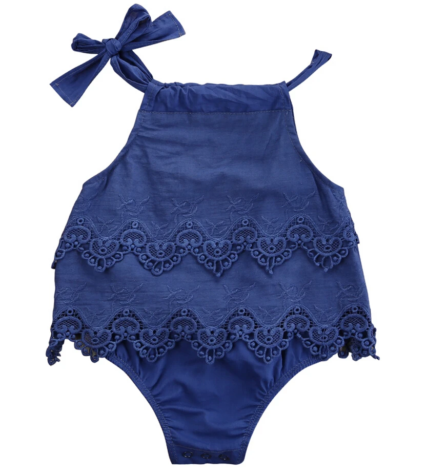 Кружевное боди с лямкой на шее для новорожденных возраст 0 18 месяцев|baby clothes