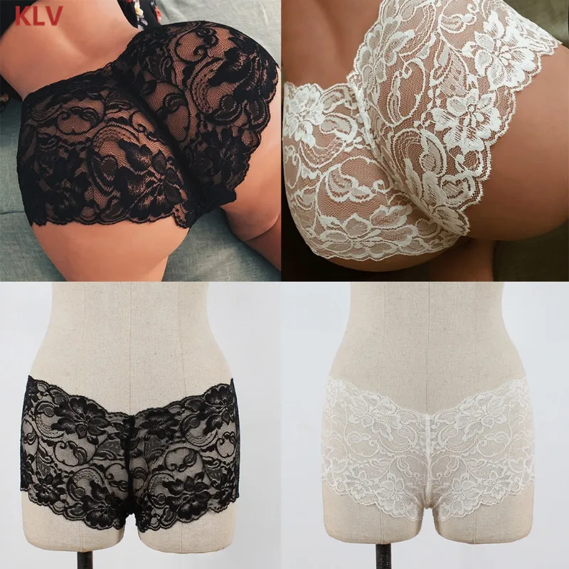 KLV для женщин Boyshort трусики для крючком нижнее белье с цветочным кружевом пикантные однотонные Новые