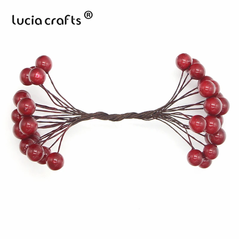 Распродажа! Lucia crafts 1 букет/5 букетов 10 мм Пена Искусственные фрукты тычинки Рождественский Декор DIY Подарочная коробка букет A0506