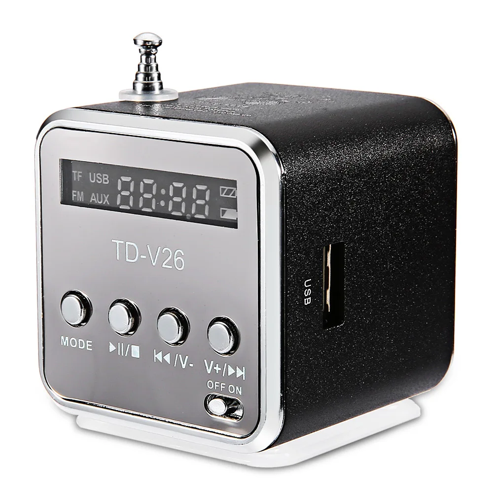 TD-V26 мини-динамик портативный цифровой lcd звук Micro SD/TF FM радио динамик музыка стерео громкий динамик для ноутбука телефона