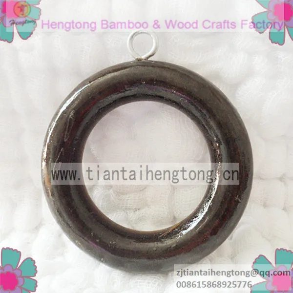 10 шт. 64 мм Темно-коричневое деревянное кольцо для занавесок/деревянное