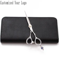 6 17 5cm engraving logo jp 440c silver hairdressing scissors cutting shears regular scissors professional hair scissors c9020