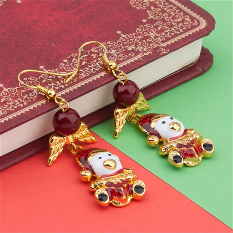DoreenBeads золотые зеленые рождественские снежинки круглые красные стразы эмалевые