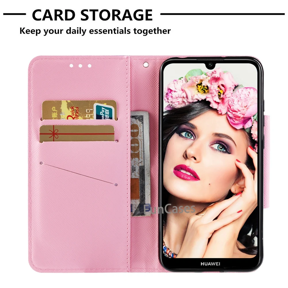 Для Huawei Y6 2019 кожаный чехол кошелек Phoen для Prime Coque откидной hoesje Funda|Бамперы| |