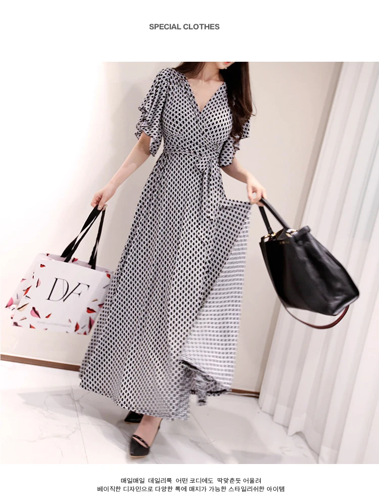 Новинка лета, женское шифоновое длинное платье макси в клетку, Vestidos, элегантное офисное женское платье в стиле бохо с разрезом и поясом, одежда для работы