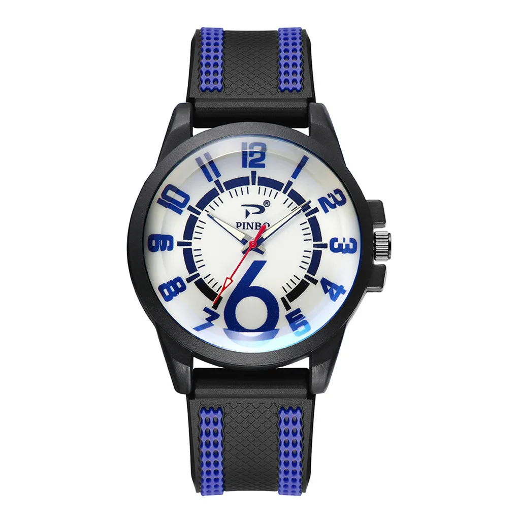 Horloges мужские мягкие силиконовые резиновые ремешки Бизнес Мужские наручные часы
