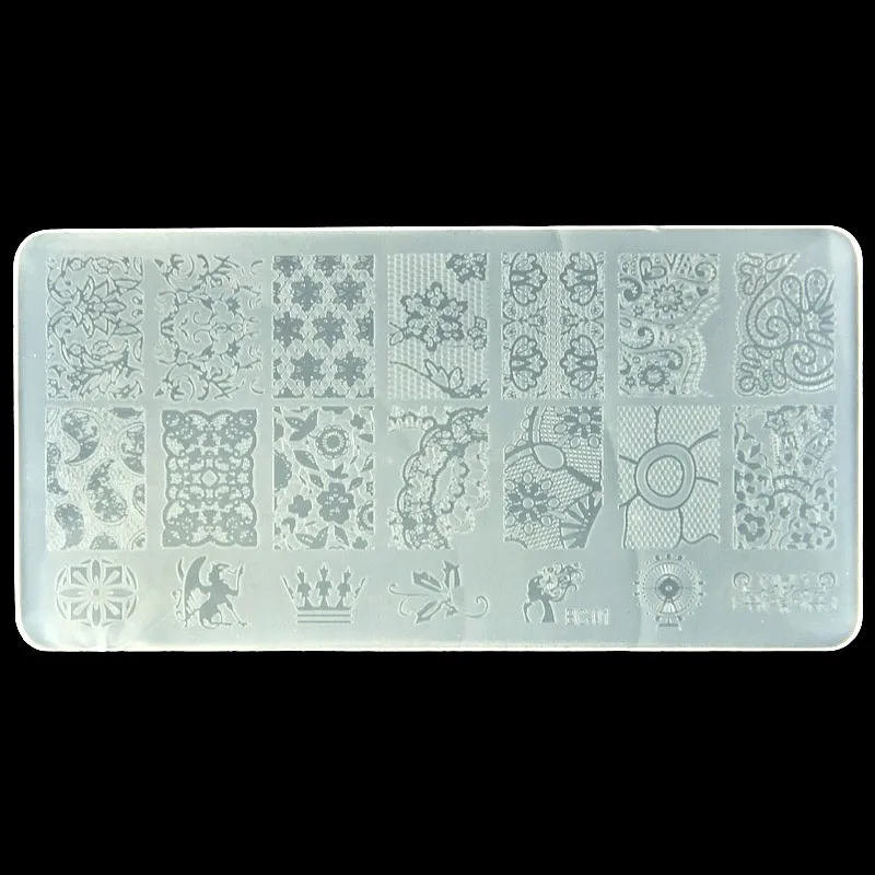 Plastic plate 1 шт. пластины для штамповки ногтей 24 трафареты различного дизайна шаблоны для штамповки ногтей шаблон изображения пластины для дизайна ногтей модель#дизан13 - Цвет: Plastic plate
