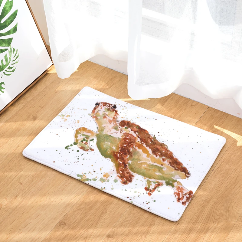 Мультяшный фланелевый ковер черепаха тема печать коврик для гостиной 40x60 см 50x80