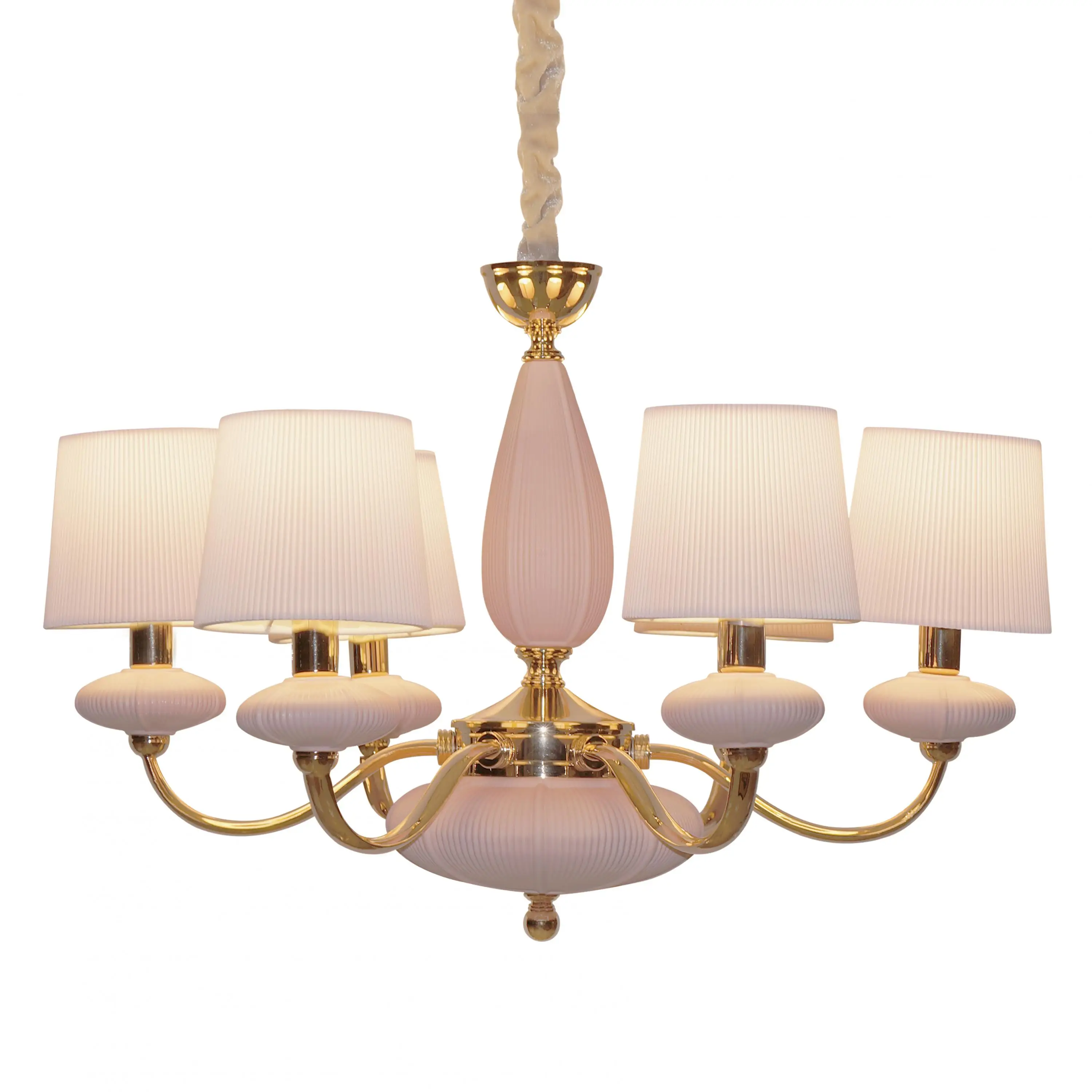 Удивительная розовая люстра принцессы Детское освещение Европейская фотолампа