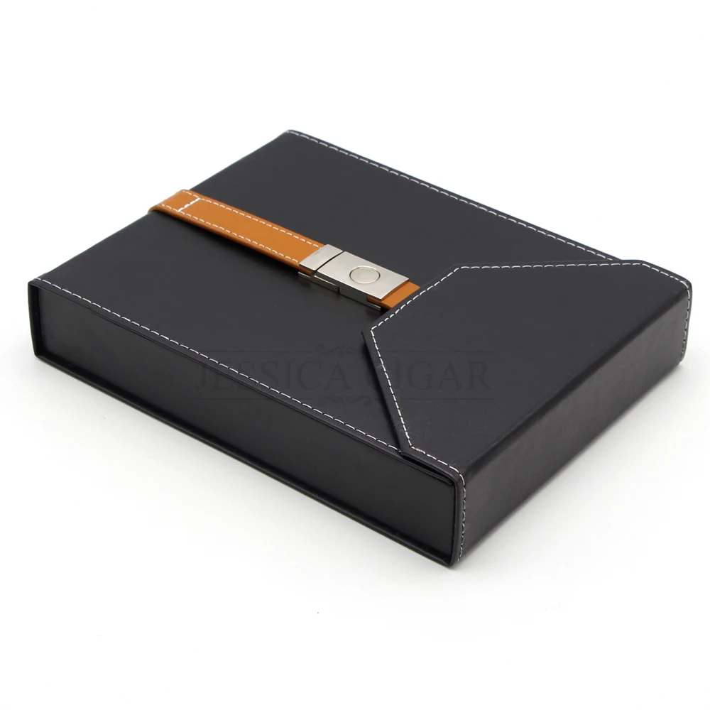 GALINER Black Elegant Leather Cedar Wood Cigar Case Travel Humidor Box Portable 8 pcs Holder With Humidifier Magnetic Lock | Дом и сад