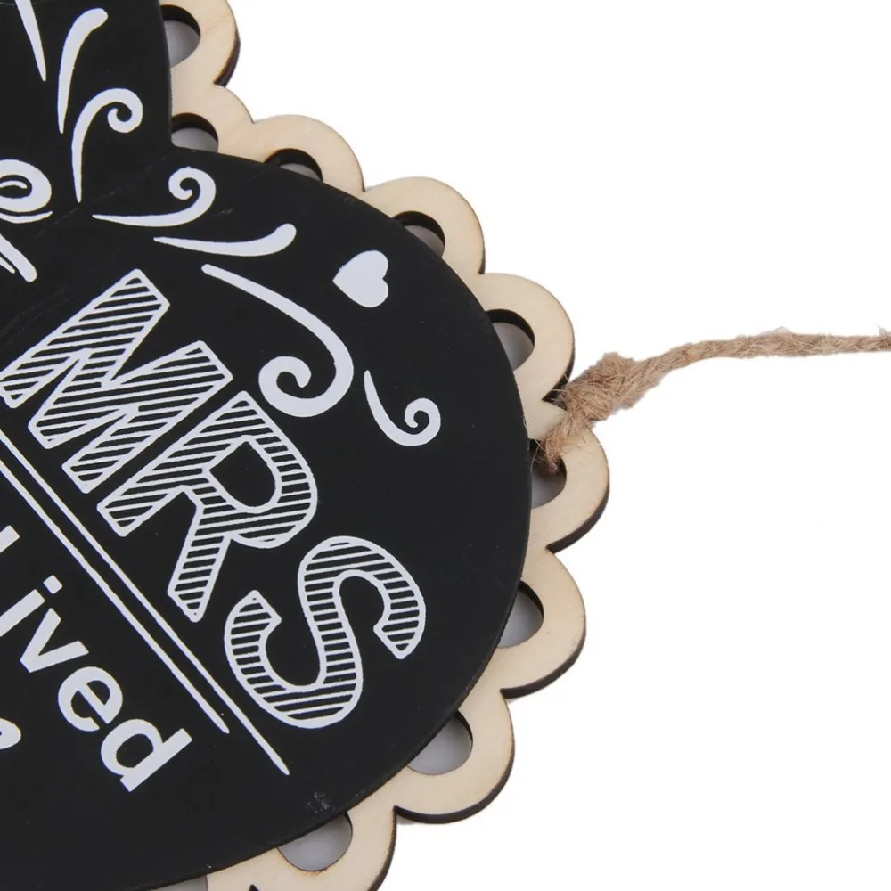 Деревянная доска в форме сердца для свадебного ремесла кулон Mr &amp Mrs Sign Hang Tag