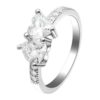 elegant wedding engagement ring crystal love heart rings for women cubic zirconia promise rings jewelry fashion accessories gift