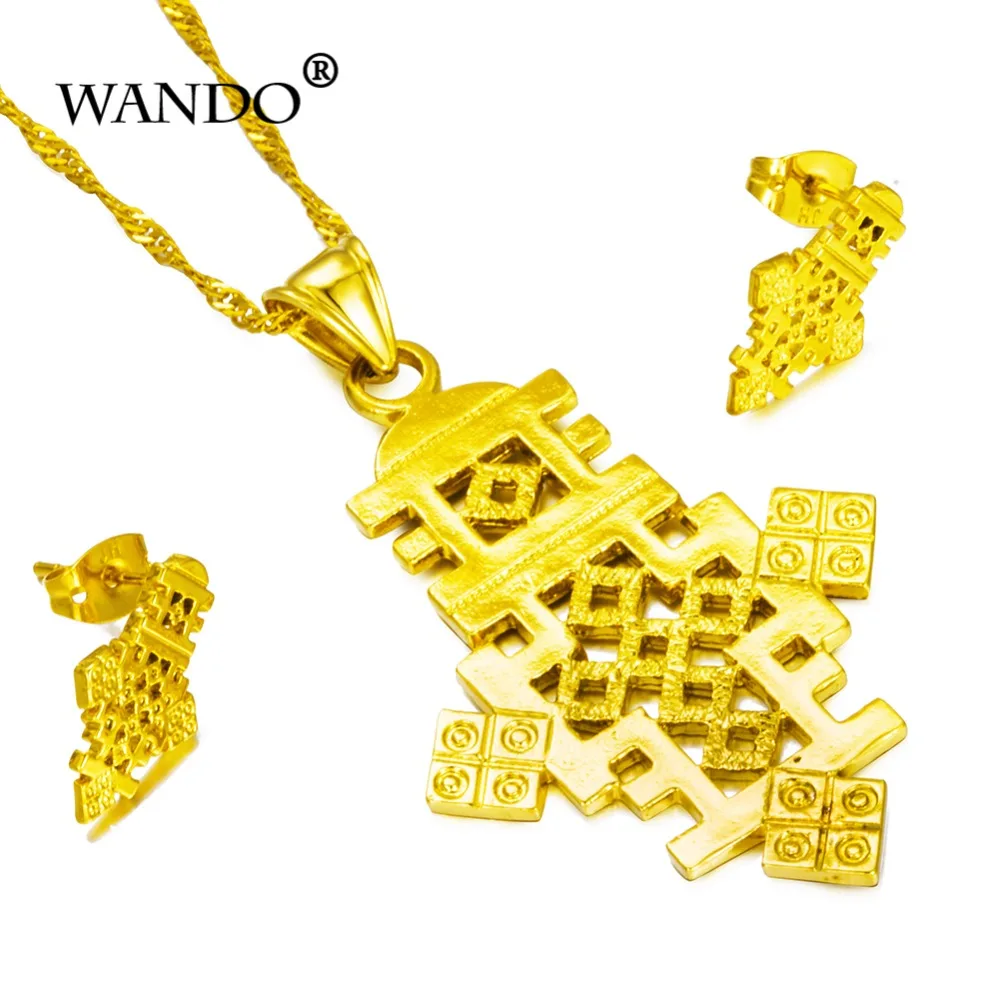 Высококачественные традиционные маленькие серьги WANDO золотого цвета с